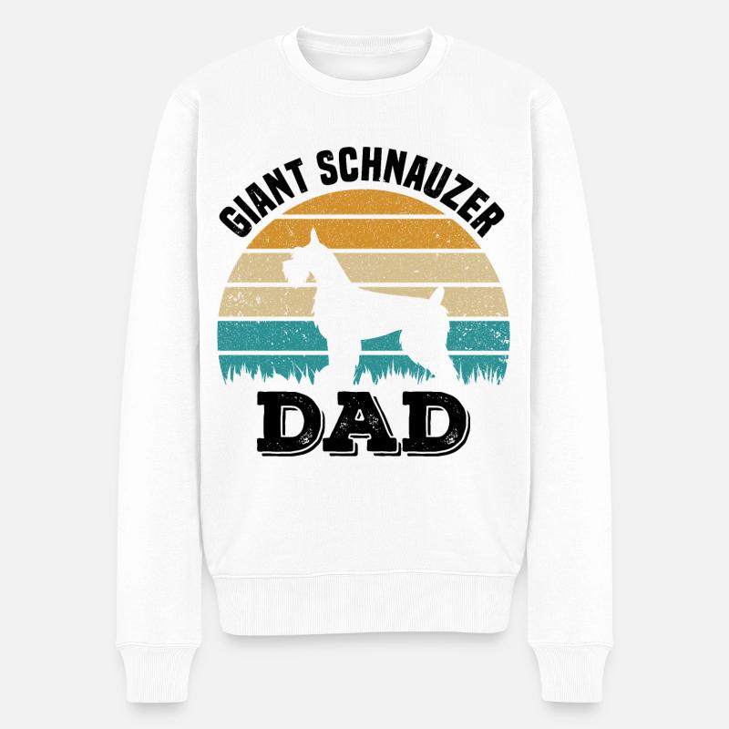 Schnauzer Papa - Männer Premium Bio Pullover - Weiß
