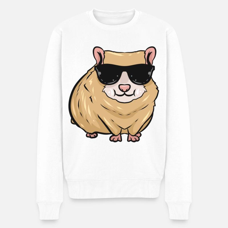 Hamster - Männer Premium Bio Pullover - Weiß