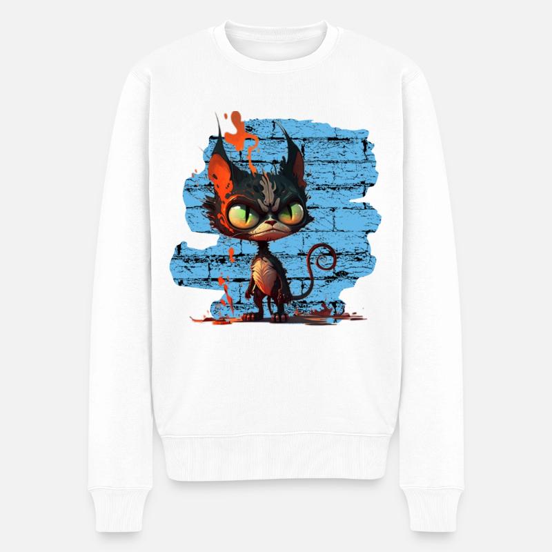 Drôle de chat - Pull Premium bio Homme - blanc