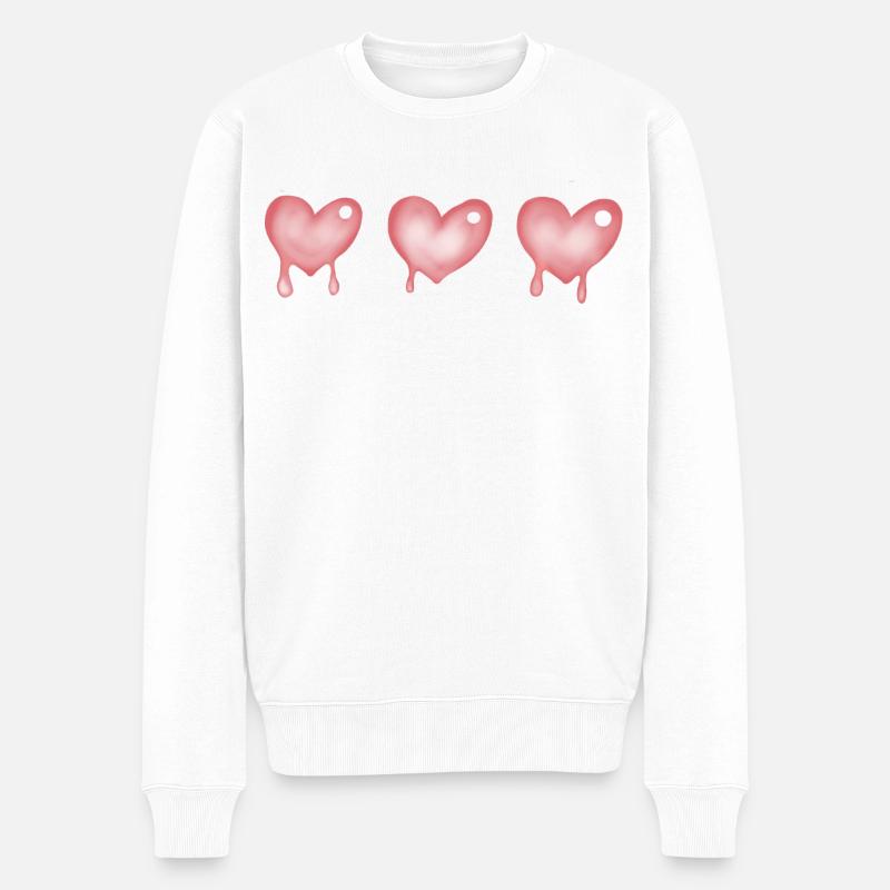 Herzen Herz - Männer Premium Bio Pullover - Weiß