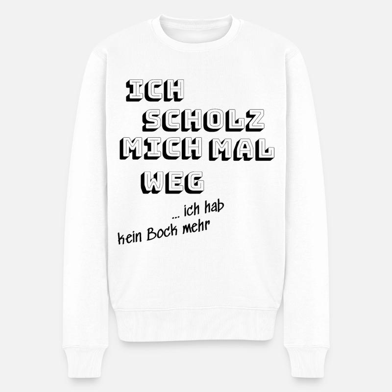 Lustiger Scholz Spruch - Männer Premium Bio Pullover - Weiß
