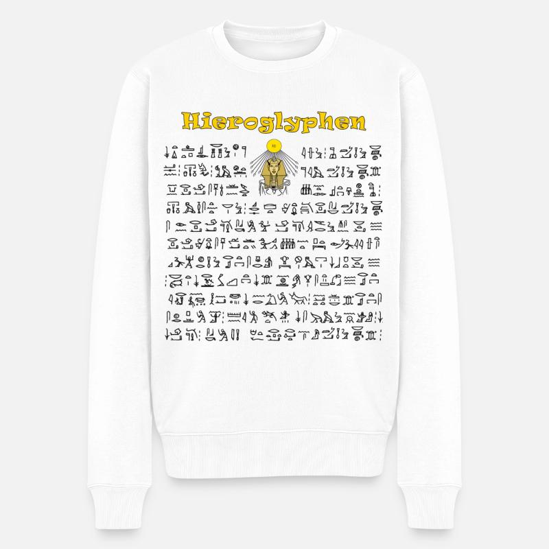 Ägyptische Hieroglyphen - Männer Premium Bio Pullover - Weiß