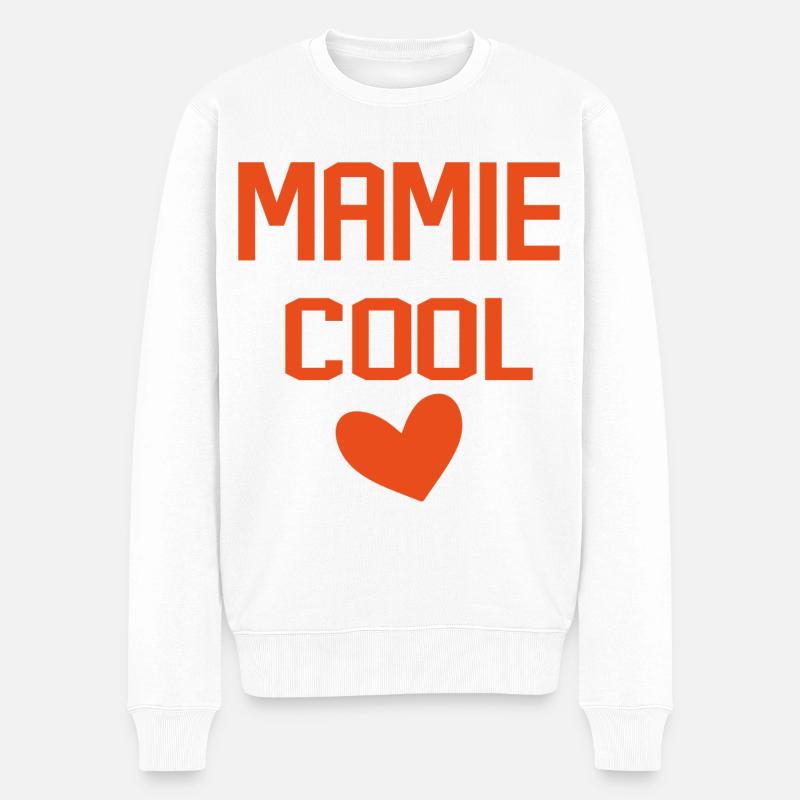 MAMIE COOL COEUR - Pull Premium bio Homme - blanc
