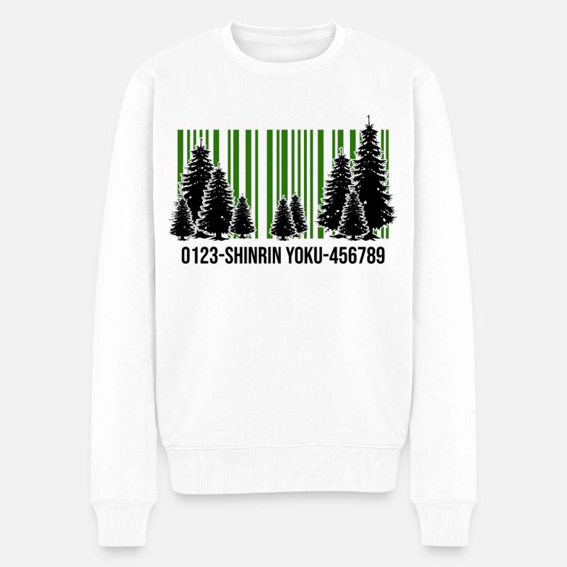 shinrin yoku Waldgänger Waldbaden Wald - Männer Premium Bio Pullover - Weiß
