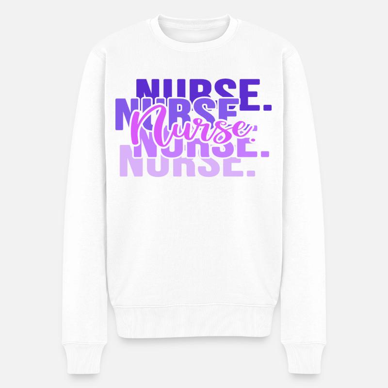 Krankenschwester Intensiv-Pflege Nurse Krankenhaus - Männer Premium Bio Pullover - Weiß