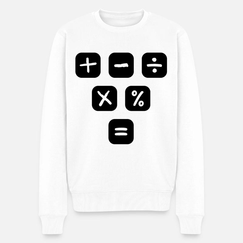 Mathe Symbole Mathematische Zeichen Mathematik - Männer Premium Bio Pullover - Weiß