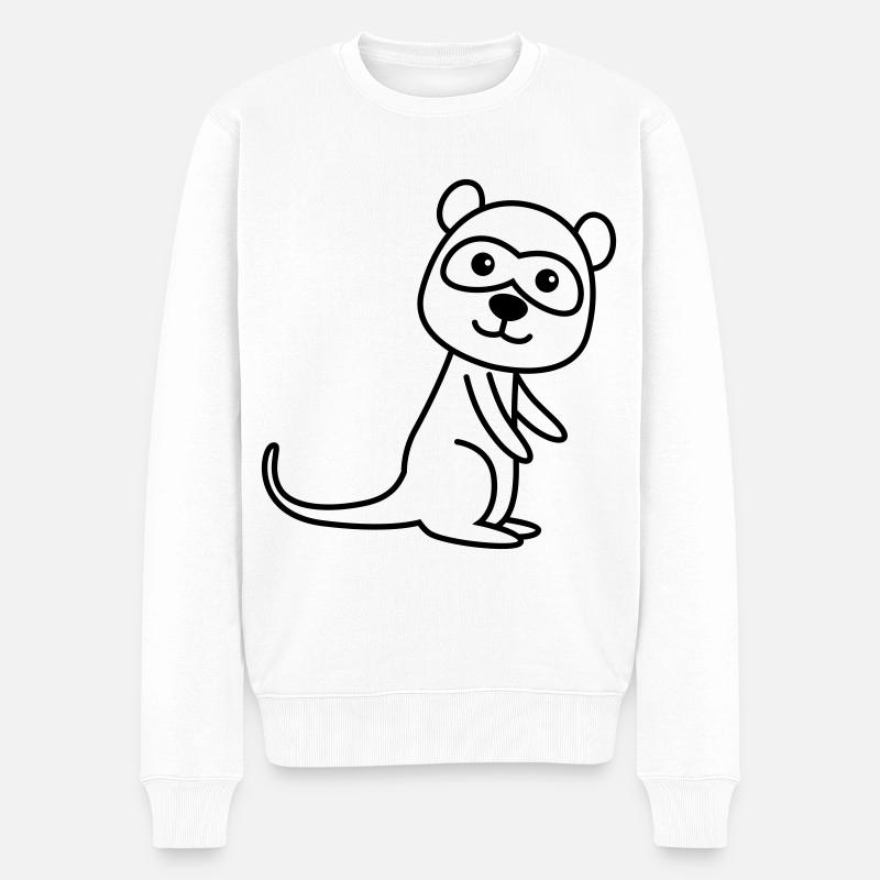 Suricate Comic Animal - Pull Premium bio Homme - blanc