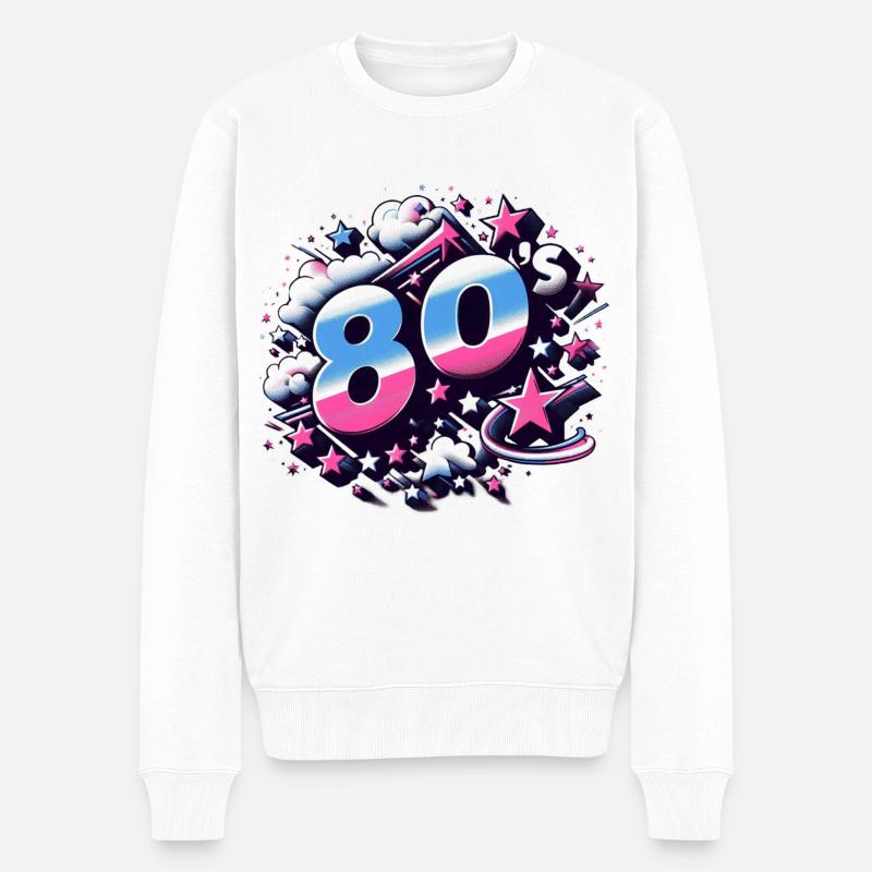 80´s - Männer Premium Bio Pullover - Weiß