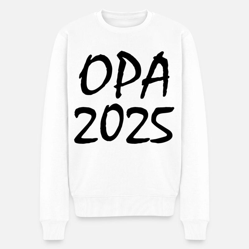 Opa 2025 - Männer Premium Bio Pullover - Weiß