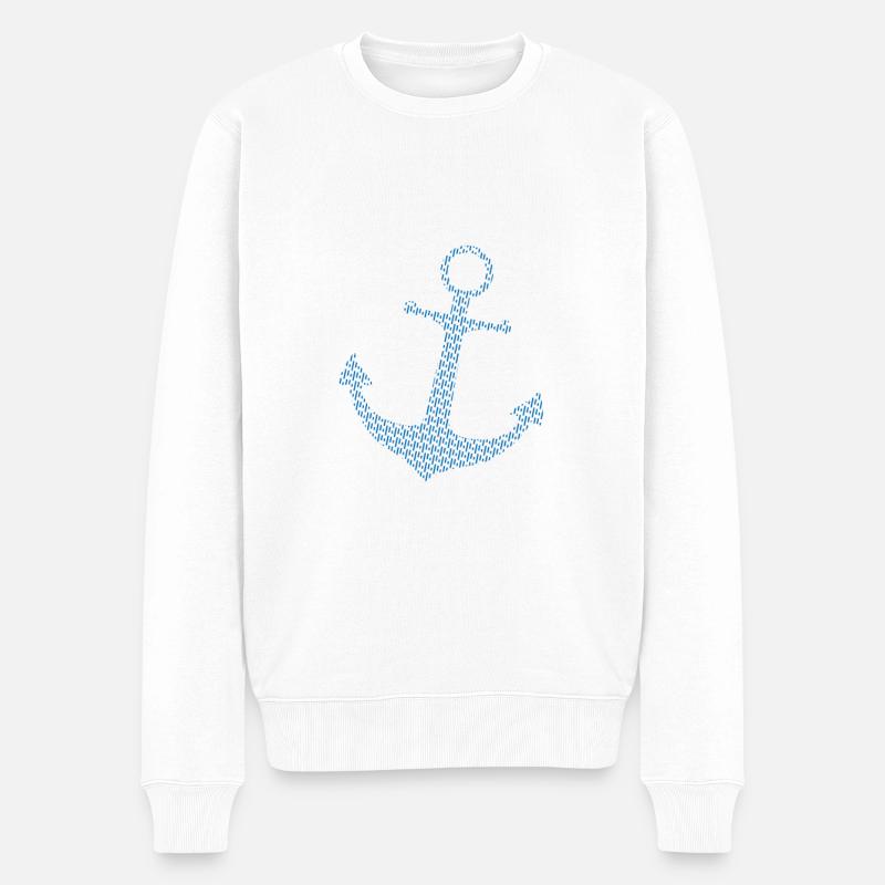 Mein Ankersegelboot - Männer Premium Bio Pullover - Weiß