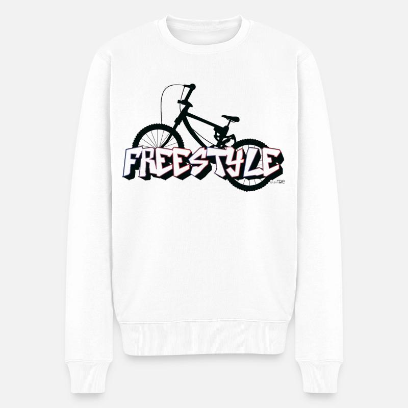 Bicyclette Bmx - Freestyle Urbaninme - Männer Premium Bio Pullover - Weiß