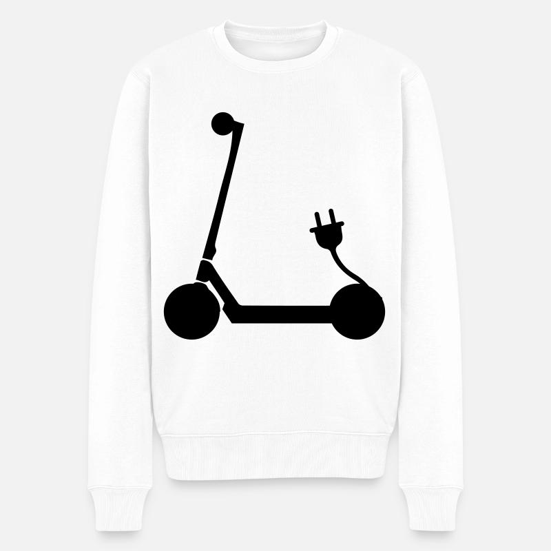 E-roller Icon - Männer Premium Bio Pullover - Weiß