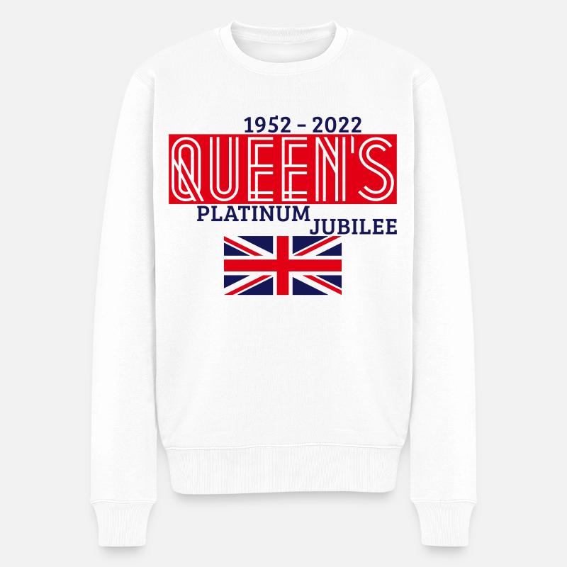 Queen’s Platinum Jubilee 2022 (V1 / 2C) - Männer Premium Bio Pullover - Weiß