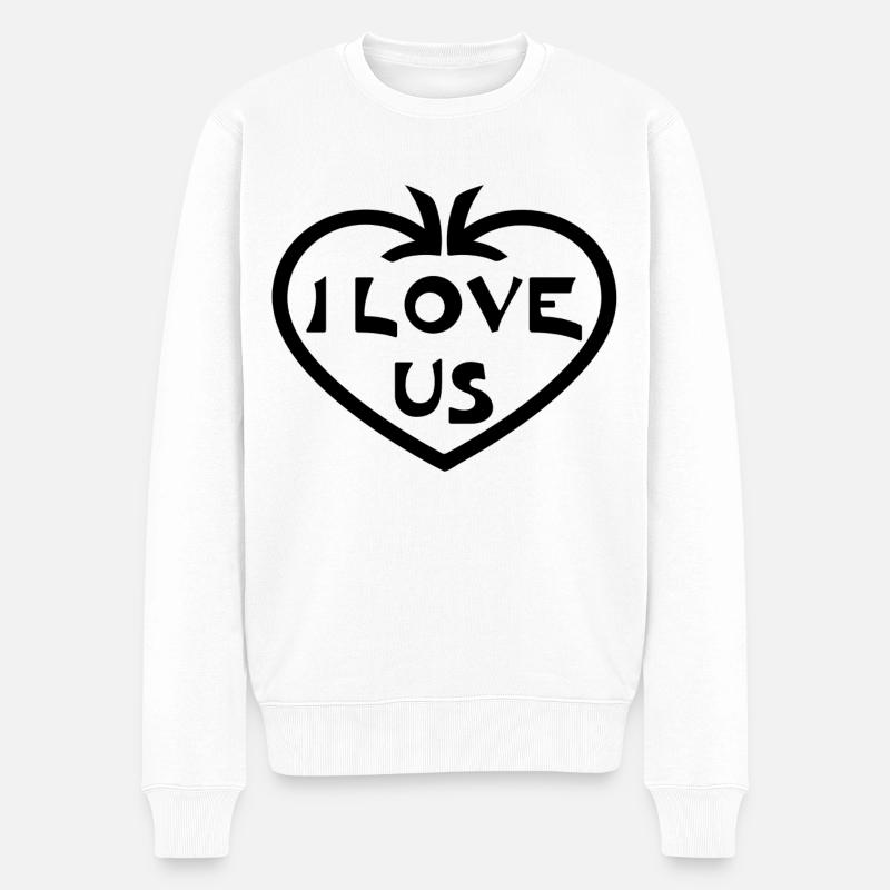 Ich liebe uns - Männer Premium Bio Pullover - Weiß