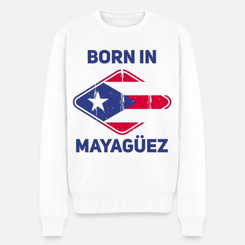 Mayagüez - Männer Premium Bio Pullover - Weiß