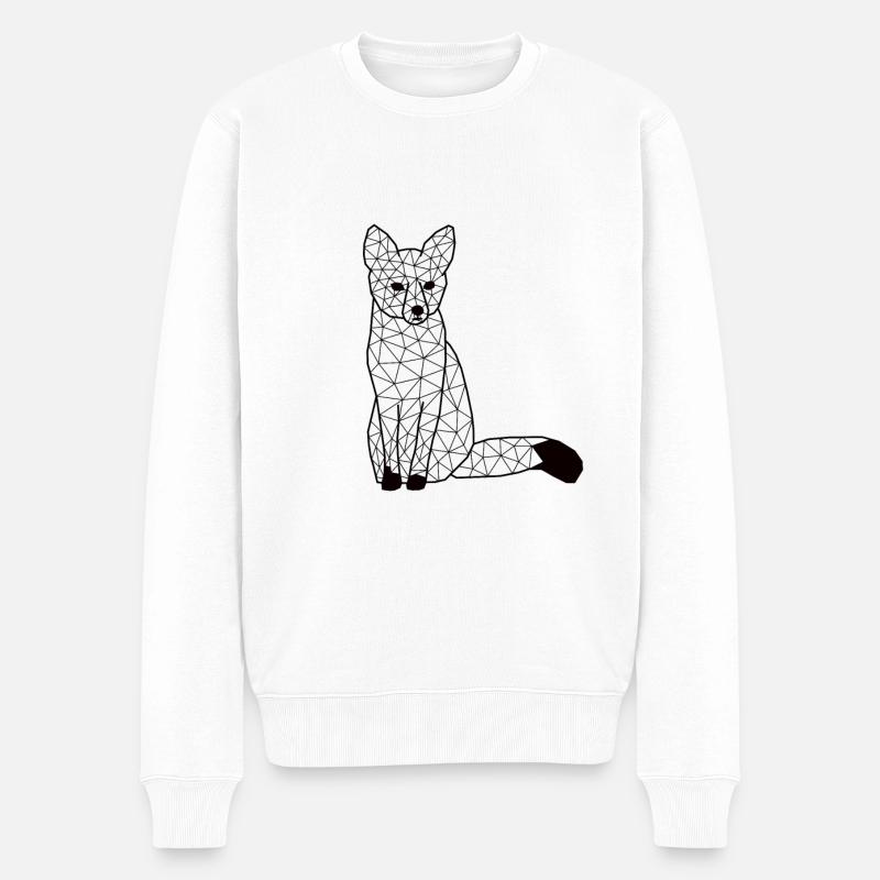 Foxx GeomeTRIX - Männer Premium Bio Pullover - Weiß
