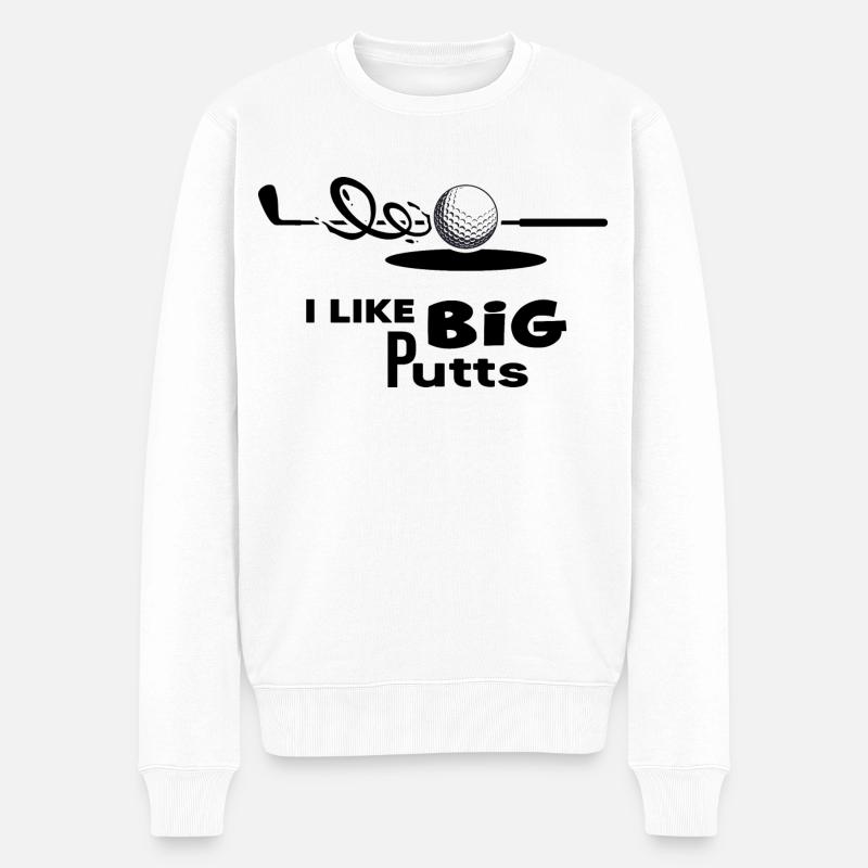 Golf Golf Golf Golfeur « troué » - Pull Premium bio Homme - blanc