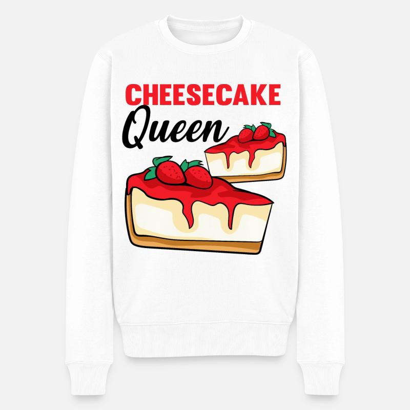 Käsekuchen Königin - Männer Premium Bio Pullover - Weiß