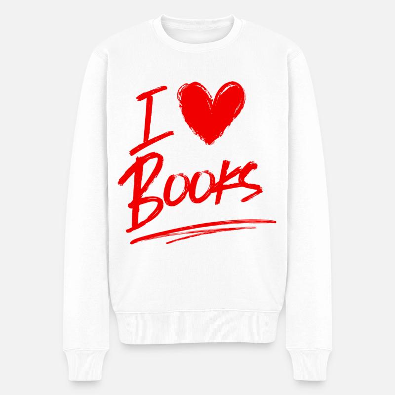 J’adore les livres - Pull Premium bio Homme - blanc