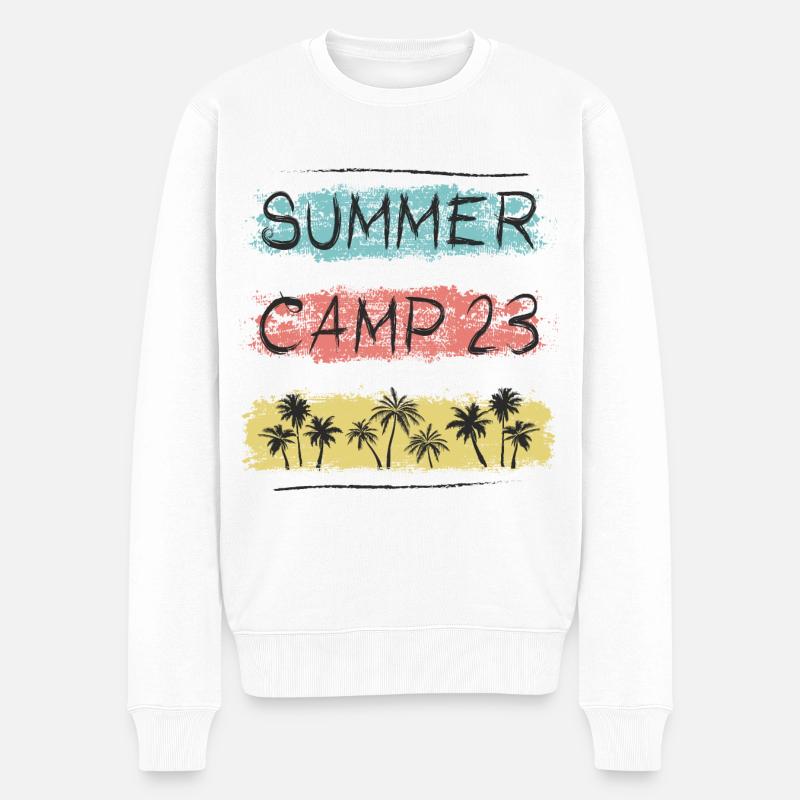 Sommer Camp 2023 - Männer Premium Bio Pullover - Weiß