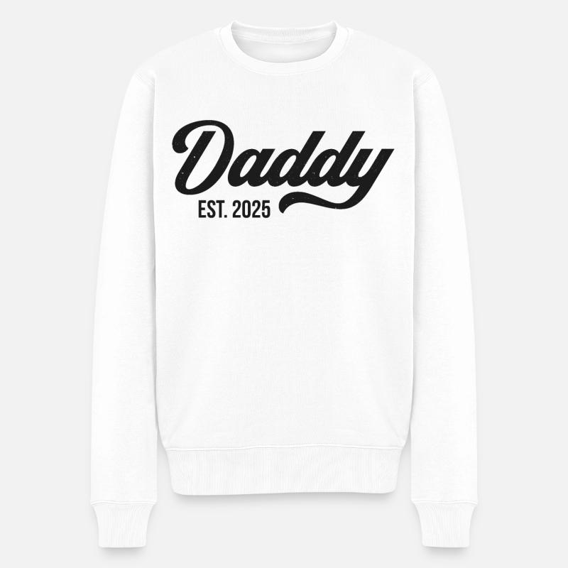 Papa Est 2025 - Männer Premium Bio Pullover - Weiß