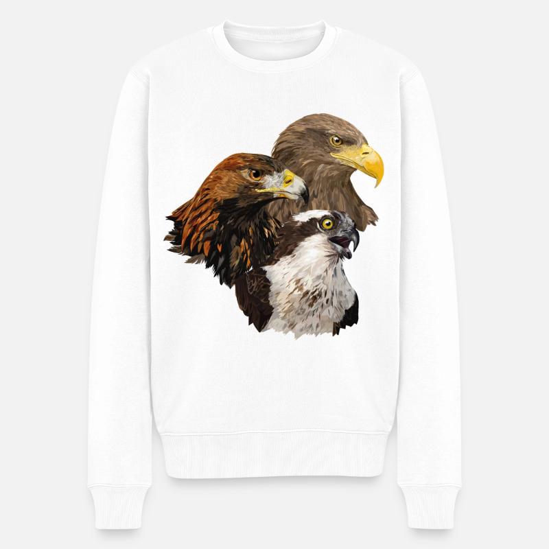 Raubvögel - Männer Premium Bio Pullover - Weiß