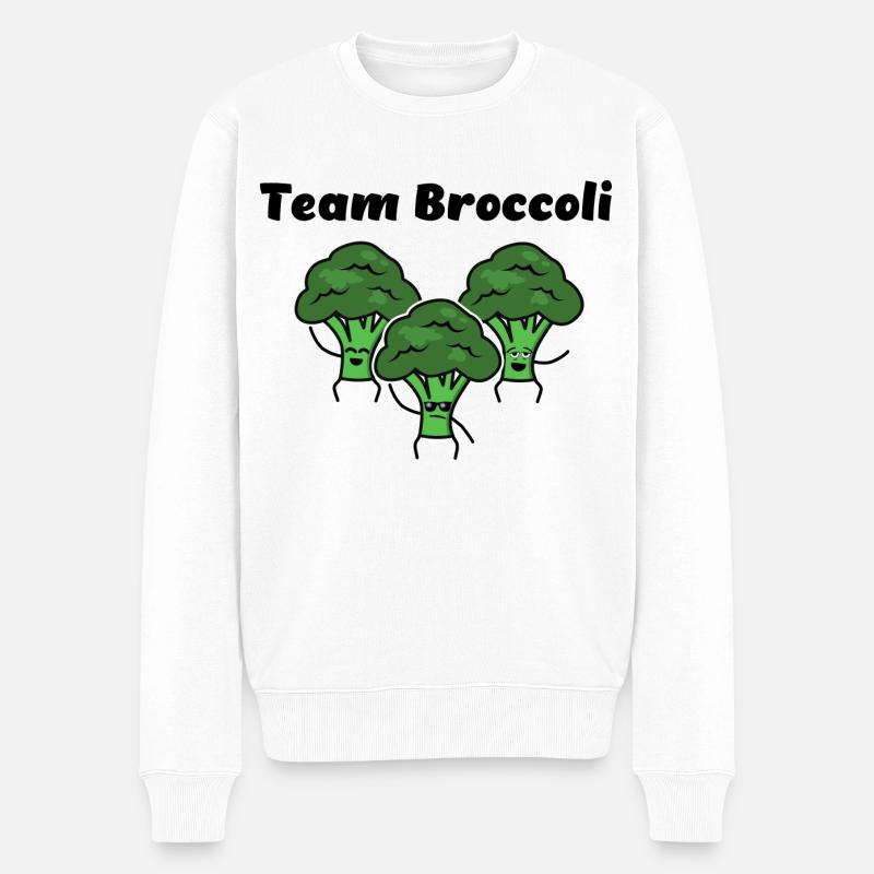 Team Broccoli - Männer Premium Bio Pullover - Weiß