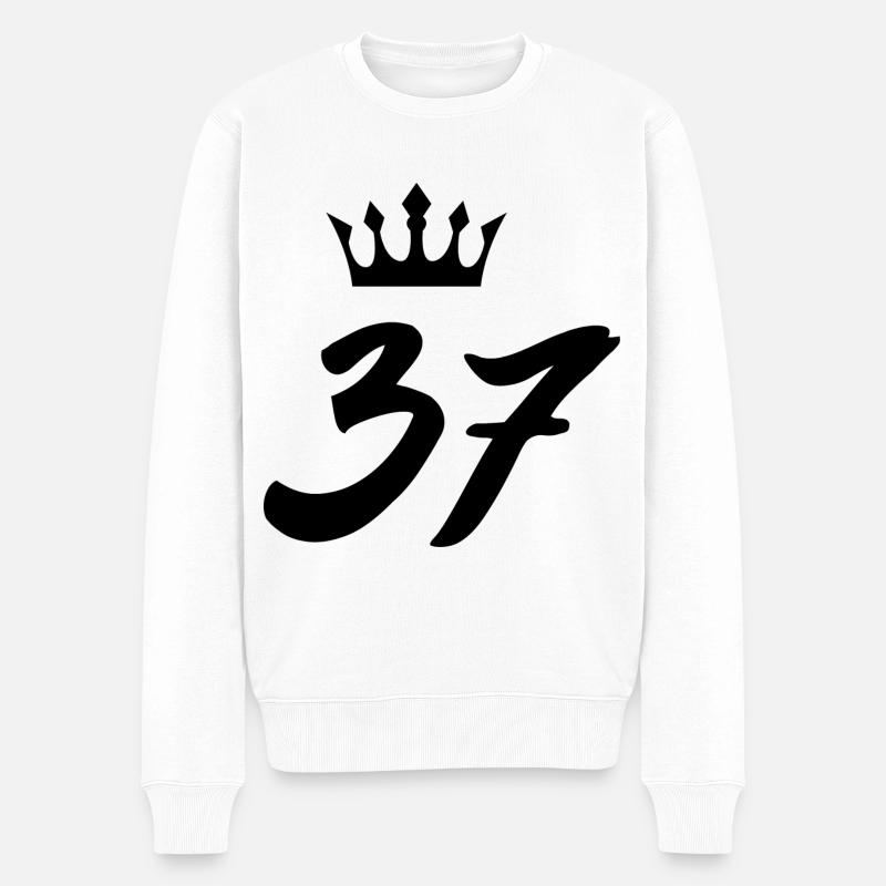 37 Couronne numérique - Pull Premium bio Homme - blanc