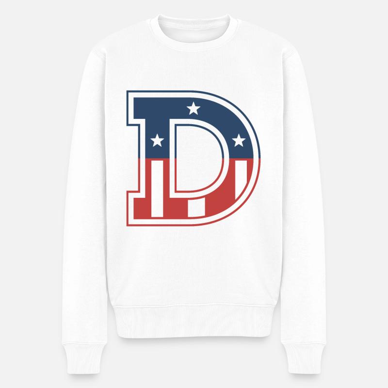 Buchstabe D USA - Männer Premium Bio Pullover - Weiß