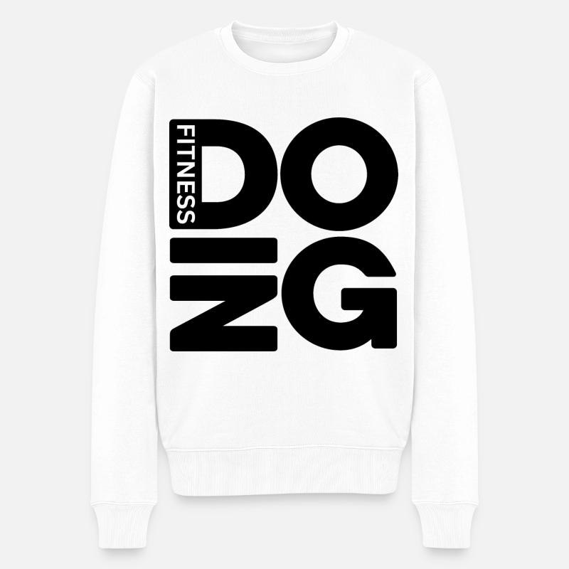 DOING Fitness - Männer Premium Bio Pullover - Weiß