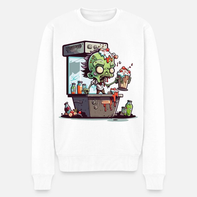 Flüssige Getränke - Männer Premium Bio Pullover - Weiß