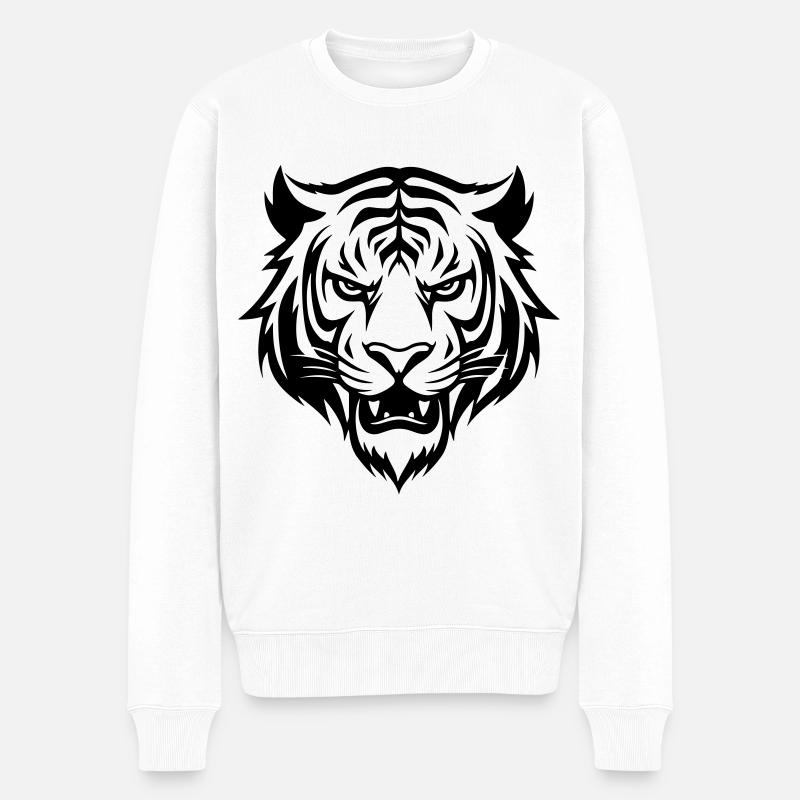 Tête de tigre - Pull Premium bio Homme - blanc
