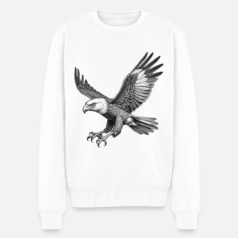 Flying Eagle, Graphic - Men's Premium Organic Jumper - white