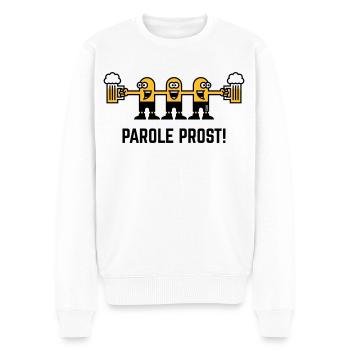 Parole Prost! (Bier / Biertrinker / 3C) - Männer Premium Bio Pullover - Weiß - Vorne - Thijin (182cm)