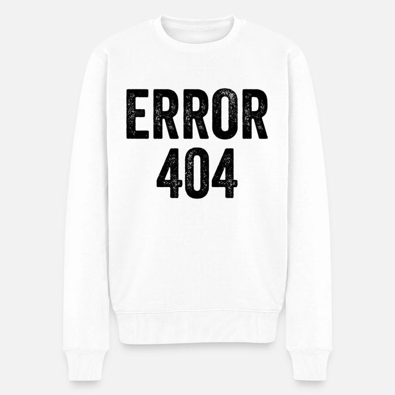 Error 404 - Männer Premium Bio Pullover - Weiß