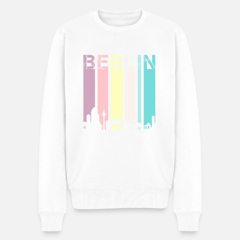 Berlin - Männer Premium Bio Pullover - Weiß