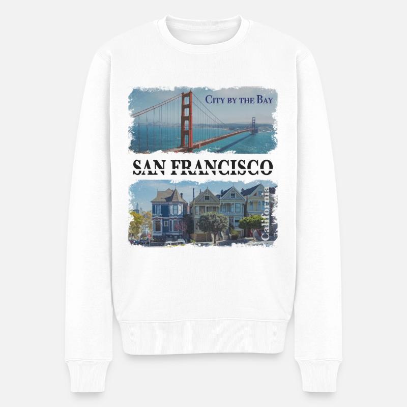 San Francisco - Männer Premium Bio Pullover - Weiß