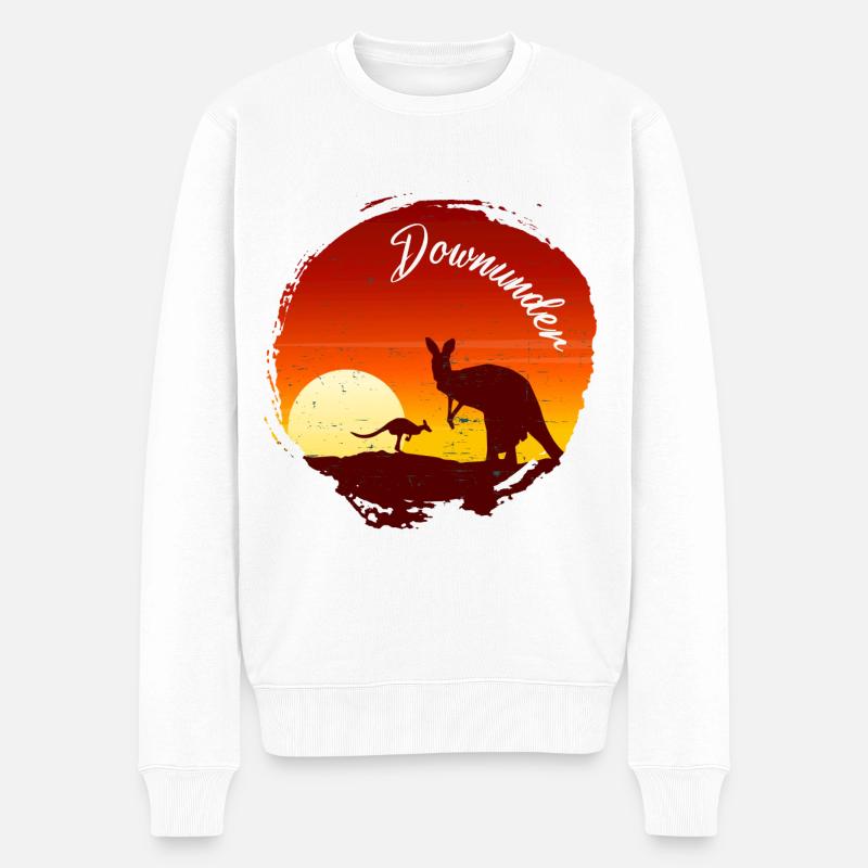 Downunder - Australien - Männer Premium Bio Pullover - Weiß