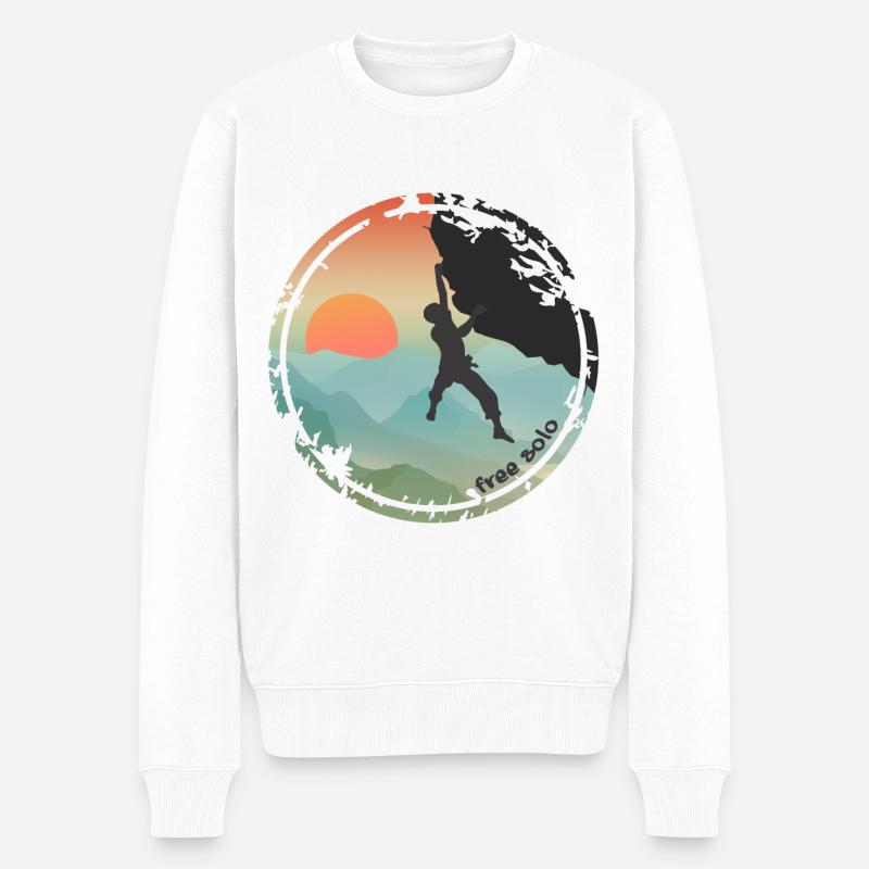 Climber free solo - Männer Premium Bio Pullover - Weiß