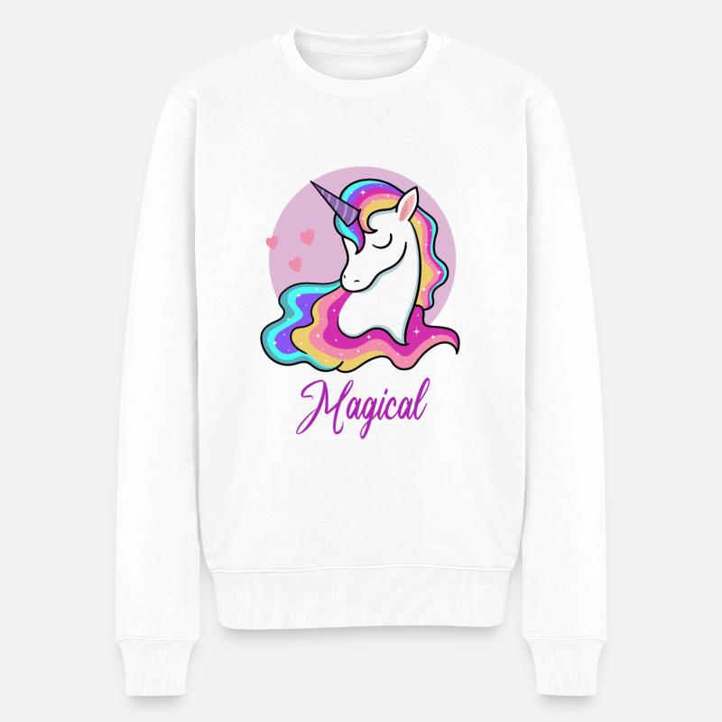 Licorne magique - Pull Premium bio Homme - blanc