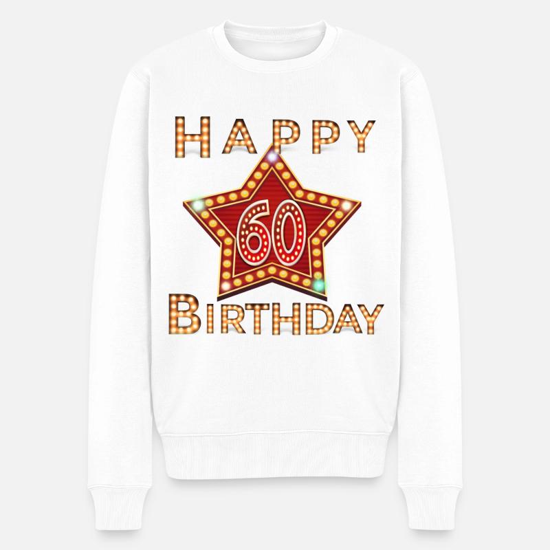60. Geburtstag - Männer Premium Bio Pullover - Weiß