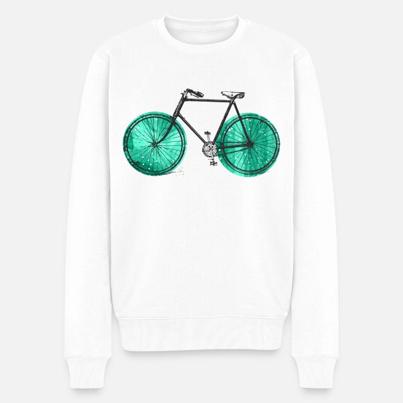 Fahrrad - Männer Premium Bio Pullover - Weiß