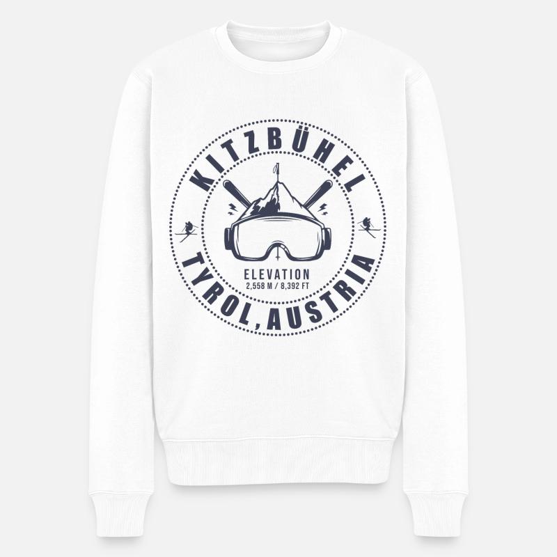 Kitzbühel Österreich - Männer Premium Bio Pullover - Weiß