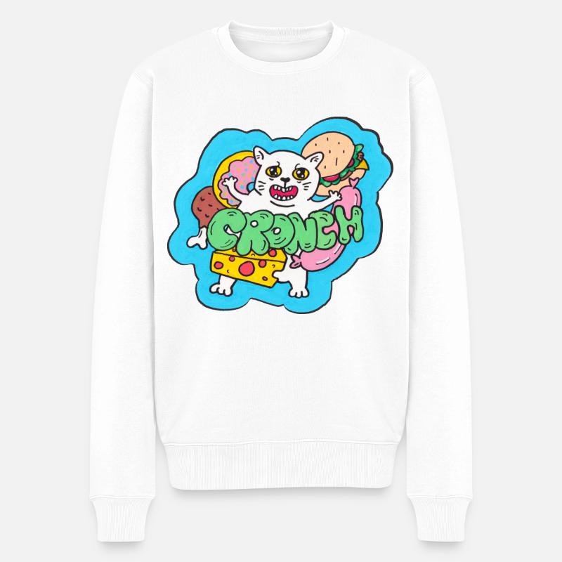 CRONCH - Männer Premium Bio Pullover - Weiß
