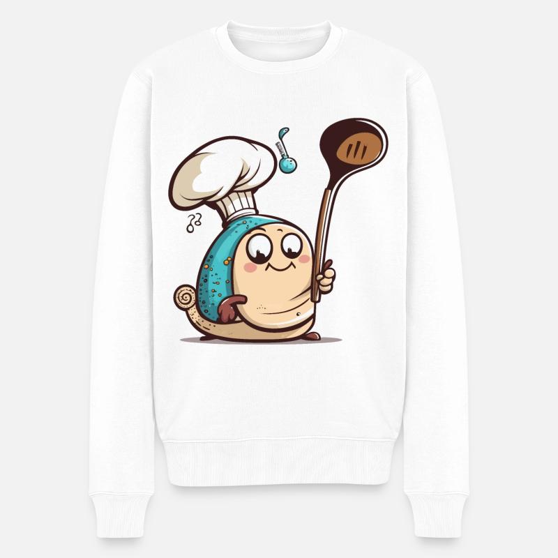 Schnecken-Vergnügen - Männer Premium Bio Pullover - Weiß