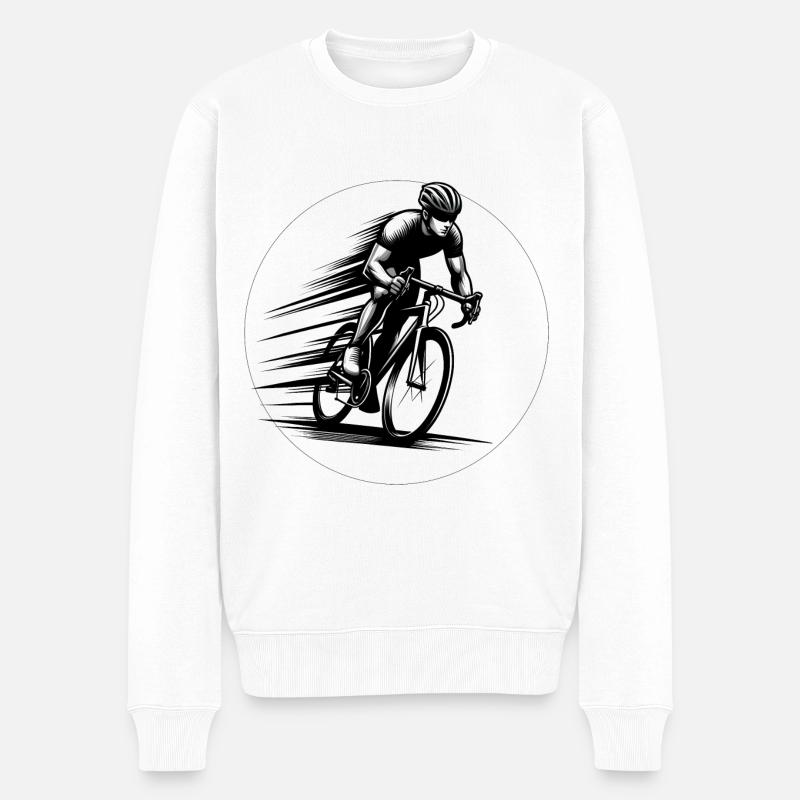 Radfahrer - Männer Premium Bio Pullover - Weiß