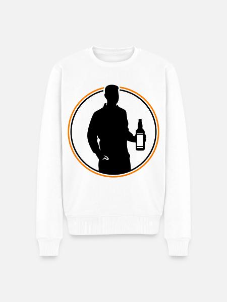 Drinker Silhouette Icon - Men's Premium Organic Jumper - white