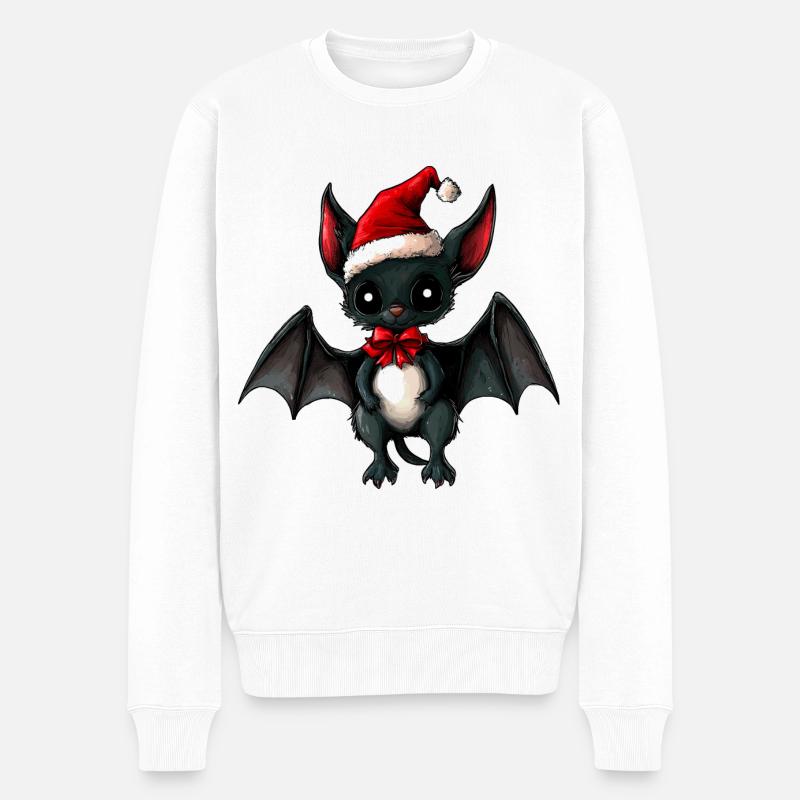 Weihnachten Fledermäuse - Männer Premium Bio Pullover - Weiß