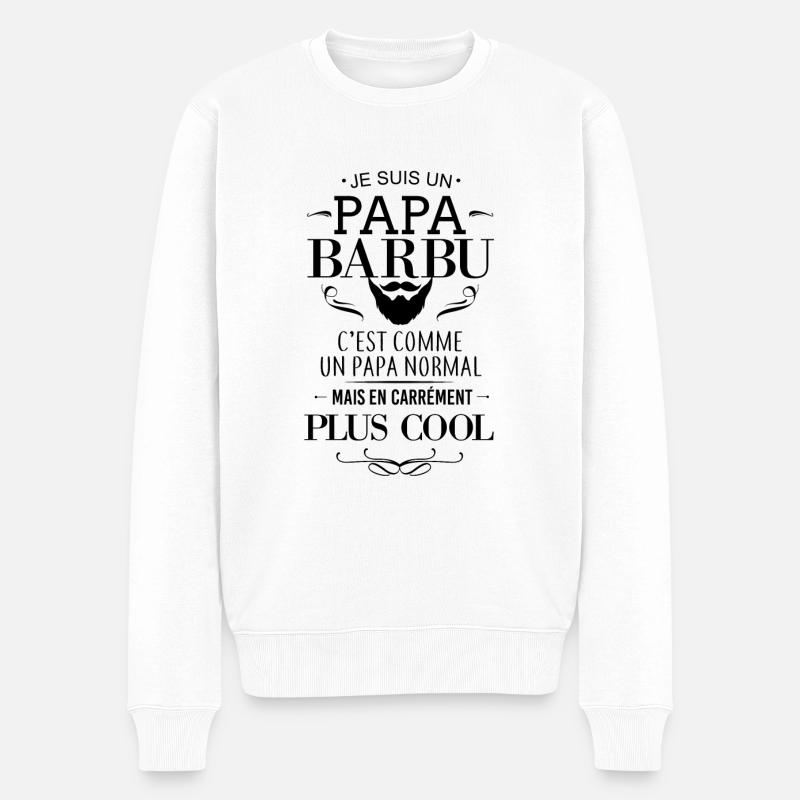 Papa Barbu - Pull Premium bio Homme - blanc