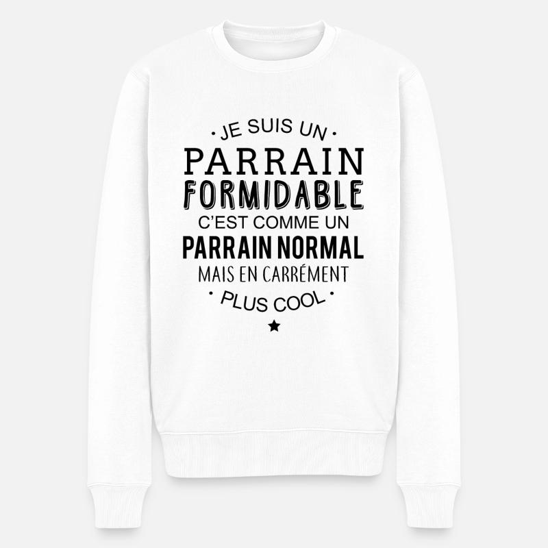 Parrain formidable - Pull Premium bio Homme - blanc